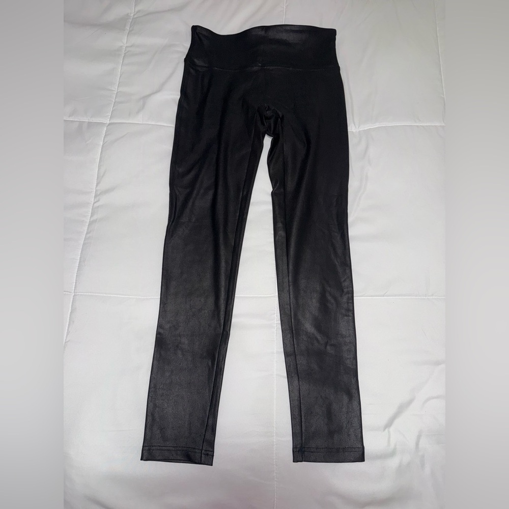Shinestar Black Shiny High-Waist Leggings